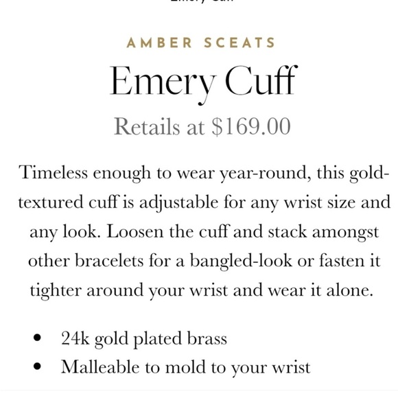 Amber Sceats Emery Cuff - Hammered gold over brass Bracelet - Picture 6 of 15